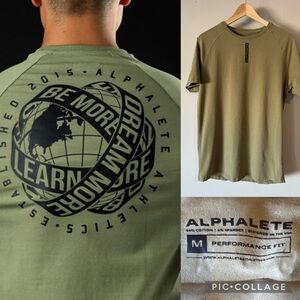 Alphalete Performance "LDB More" T-shirt Army green black graphic Mediim